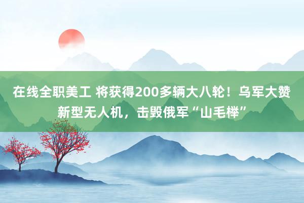 在线全职美工 将获得200多辆大八轮！乌军大赞新型无人机，击毁俄军“山毛榉”